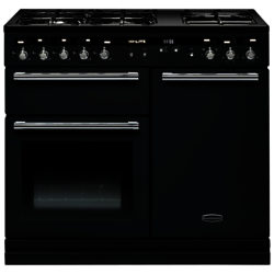 Rangemaster Hi-LITE 100 Dual Fuel Range Cooker Gloss Black